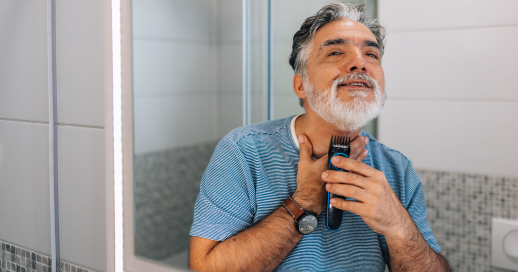 I’m 65 and I shaved my beard off last week and my wife said I looked like a different person and I said “good” — because the man behind that beard has been hiding for five years and I needed to see his face again to decide if he’s still in there