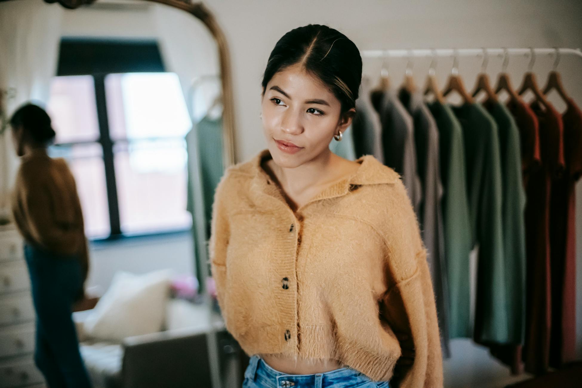 woman mirror reflection